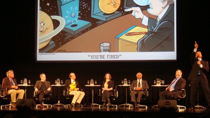The 2009 Asimov Debate "From Planets to Plutoids" on Pluto's demunition from planet to dwarf planet.